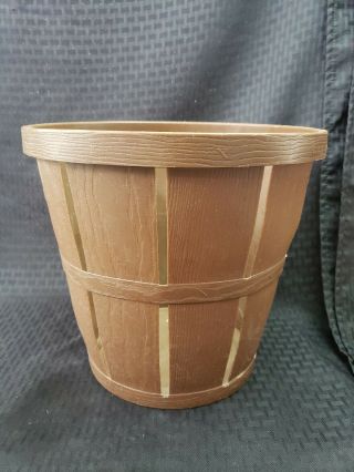 Vintage Fesco Western Design Waste Basket Plastic Brown
