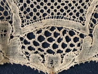 Handmade Mechlin bobbin lace w five hole ground mid 1700s design COSTUME COLLECT 5