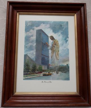 Vtg Harry Anderson Prince Of Peace Jesus Picture Un United Nations Bldg Nyc 1961