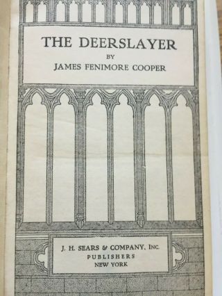 Antique Book The Deerslayer by James Fenimore Cooper 1920s 4