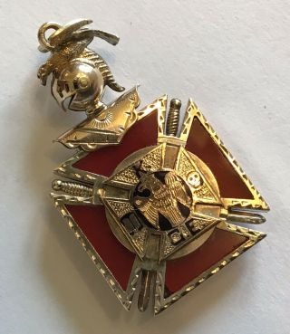 Antique Knights Templar Masonic Gold Filled Enamel Fob X5