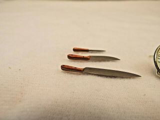 Dollhouse Miniature Vintage Artisan Knife Set and Slotted Spoon 7