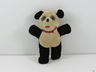 Vintage Miniature Stuffed Panda Bear Doll : Made In Japan : 6 Inch