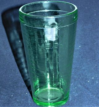 Antique Hazel Atlas Depression Era Green Glass,  16 Oz.  Bar Measure,  Ex Cond