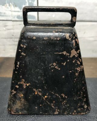 Antique Cow Bell Hand Made Farm Primitive Clapper Loud Old Paint