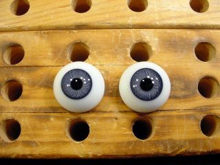 A Pair Vintage Solid Doll Glass Eyes 22 Mm For Bisque Doll Head Age 1910 3514