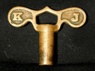 Antique Brass Railroad Watch Man Clock Time Keepers Key K & J