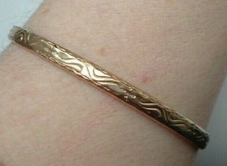 Antique Victorian 9ct Gold Ornate Bangle Bracelet