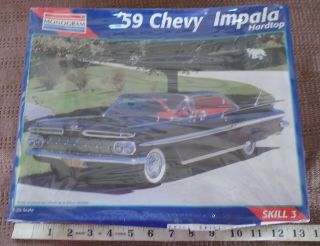 1/25 Vintage 1996 Monogram Model Car Kit 1959 Chevy Impala Hardtop Skill3