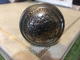 Antique Ornate Brass Door Knob Chrome Plated Adjustable Spindle And Set Screw