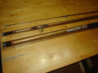 Vintage Olympic Amazon 15 - 3 Surf Spinning Rod W/ Collapsible Stripper Guide