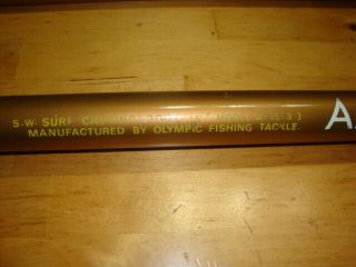 Vintage Olympic Amazon 15 - 3 Surf Spinning Rod w/ Collapsible Stripper Guide 6
