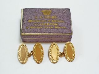 Fine Pr Antique Victorian Hm 9ct Solid Rose Gold Gents 4.  4 G Cufflinks/ja&s 1900