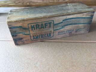Vintage Cheese Crate Wooden Box Kraft Chicago 5 Lb.  Great Graphics
