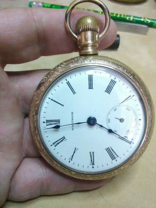 1898 18s 7j Waltham Pocket Watch Gold Filled Case