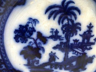 Antique Flow Blue Shapoo 1842 dinner plate pre - owned 2