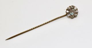 A Stunning Antique Victorian Gilt Metal Saphiret & White Paste Stickpin 14385
