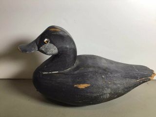 Antique American Hand - Carved Duck Decoy W/ Round Lead Weight Early 20th Century