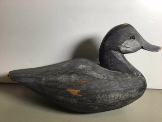 Antique AMERICAN Hand - Carved DUCK DECOY w/ Round Lead Weight early 20th Century 2