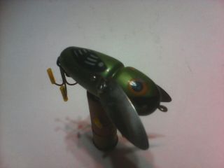 Vintage Heddon Crazy Crawler Wood Fishing Lure In Fished With Nr