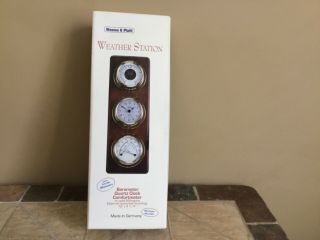 Vtg Weems & Plath Brass Porthole Clock,  Weather Station,  German Made