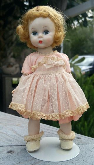 Vintage 1950s Madame Alexander - Kins Doll Wendy Loves Pinafores With Tag Pink