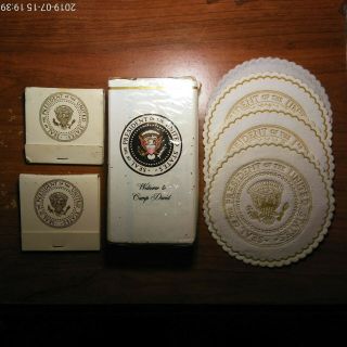 Vintage Potus " Welcome To Camp David ",  L&m Cigarette Pack,  Matches & Coasters