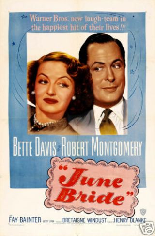 June Bride Bette Davis Vintage Movie Poster