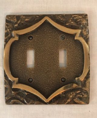 Vintage Set Of 3 Amerock Monterey Brass Outlet Switch Plate Cover 2