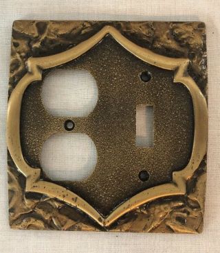 Vintage Set Of 3 Amerock Monterey Brass Outlet Switch Plate Cover 4