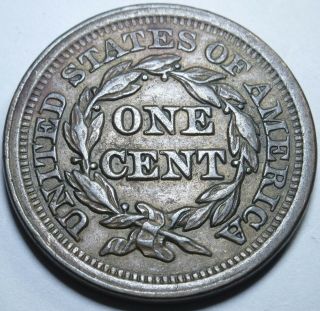 1852 XF - AU US Large Cent Antique US Currency Old U.  S.  Penny Money Coin USA 2