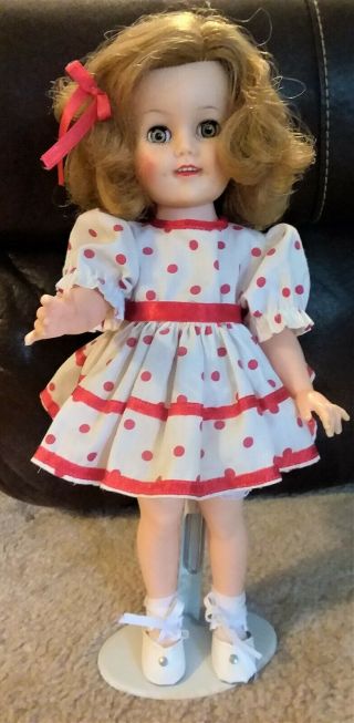 Vintage 15 " Ideal Shirley Temple Doll St - 15 N With Red Dress 1960s