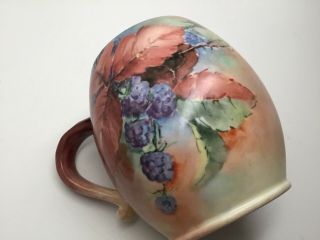 Antique c Early 1900’s AKD FRANCE Hand Painted Porcelain Tankard Mug - NEAR 5