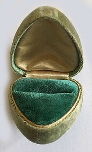 Antique Victorian Small Heart Shaped Velvet Ring Box
