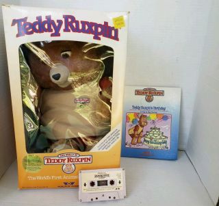 1985 Worlds Of Wonder Teddy Ruxpin Talking Bear,  Book & Cassette
