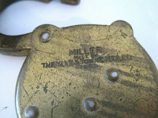 Antique Vintage Miller Six Lever Padlock & Skeleton Key 8