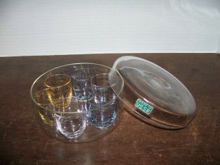 Vntg Barware Vodka Chiller Set Ussr Barware 1967 Worlds Fair Shot Glass