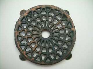 Antique Round Trivet With Paw Feet