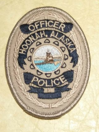 Alaska State Hoonah Police Cloth Patch - Old Vintage & Obsolete Rare 1 Of 2