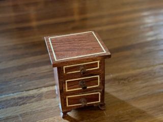 Artisan Miniature Dollhouse Vintage 1/24th Scale Tiny Side Table Drawers