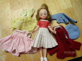 Vintage 1950s Betsy Mccall 8 " Doll With Clothing