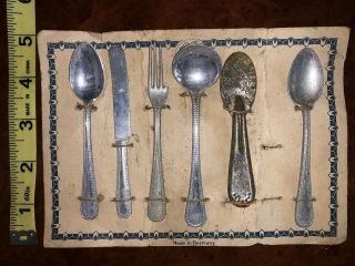 Antique Miniature Doll Spoon Fork Utensil Set Made In Germany