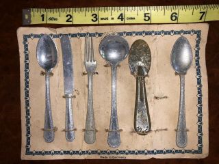 Antique Miniature Doll Spoon Fork Utensil Set Made In Germany 2