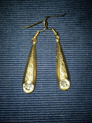 Antique Vtg Celtic Design Dangle Earrings