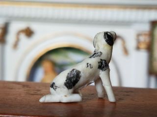 Antique Dollhouse Miniature Porcelain Figure Dog 1:12 3
