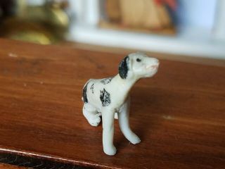 Antique Dollhouse Miniature Porcelain Figure Dog 1:12 5