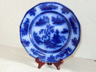 Antique Flow Blue China Chapoo Plate Wedgwood