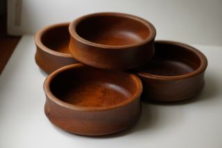 Danish Modern Teak Wood Salad Bowls Set Dansk Era Selandia Designs Vintage