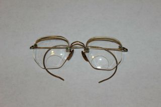 Vintage Antique Bausch & Lomb B&l 1/10 12k Gf Wire Gold Eyeglass Frame