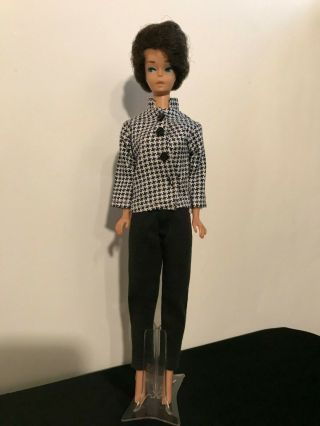 1960s MOD Barbie Clone 2 pc Outfit - B&W Houndstooth JACKET & Black PANTS 2